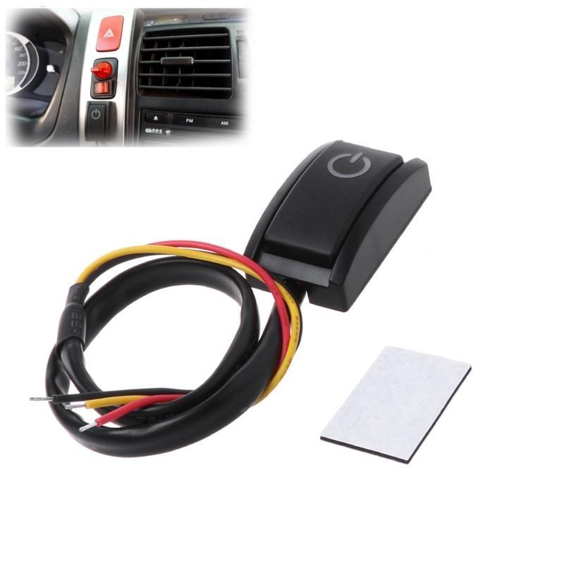 Car DIY Push Button Latching Turn ON OFF Switch LED Light DC12V/200mA 2.4W