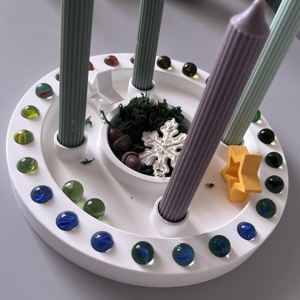 Christmas Countdown Tray Decorative Four Hole Candlestick Mould Advent Candlestick Holder Mould Seasonal Silicone Tray Mould