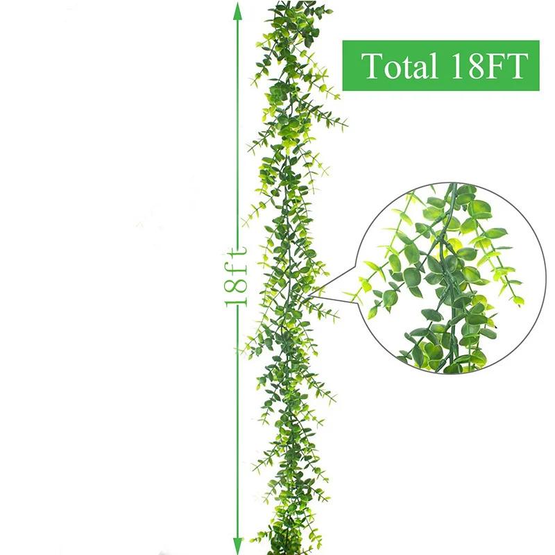 

Искусственная гирлянда из эвкалипта, свадебный фон, арка, настенные принадлежности, подвесные зеленые искусственные растения из ротанга, украшения для дома, комнаты, сада 1pcs
