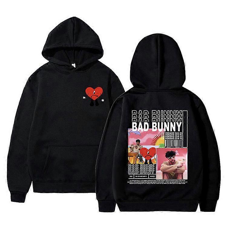 Sudadera con Capucha del Álbum Musical Un Ti de Bad Bunny Retro Unisex Sudadera Ropa de Calle de Rapero Múltiples Colores Tallas