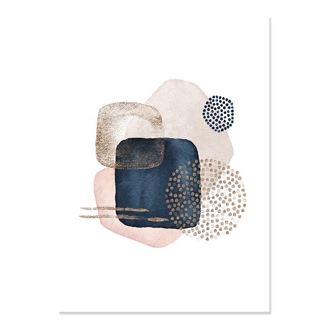 Abstraktní béžové růžové zlato akvarel Boho nástěnné umění Obraz na plátně Geometrický tvar Tisk plakátu Obraz Ložnice Dekorace obývacího pokoje Bez rámu