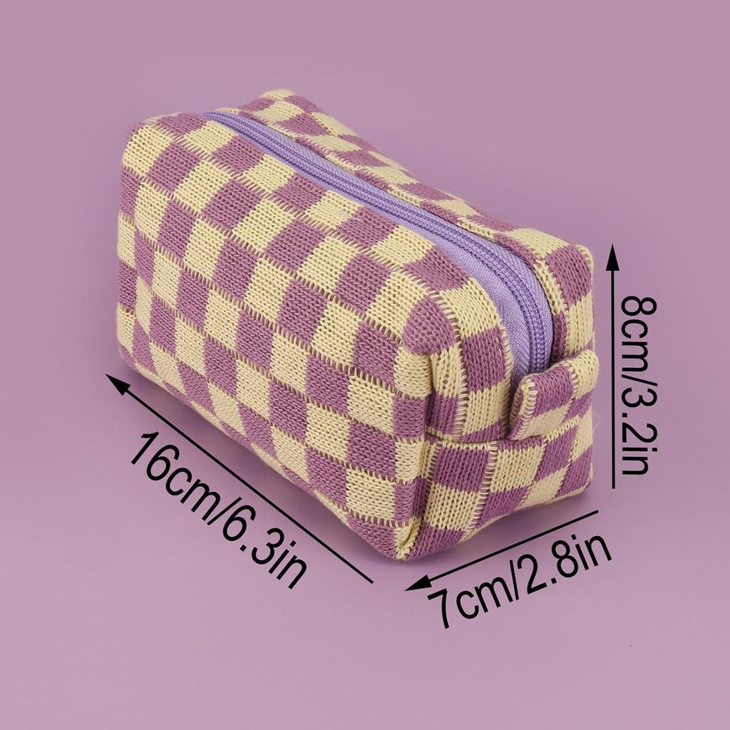 checkerboard Stylish pencil case, desktop stationery storage bag, Minimalist portable cpencil bag Creative gifts for friends