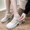Fashion Small leather shoes women's spring new single shoe round toe thick sole casual simple comfortable versatile women's shoes