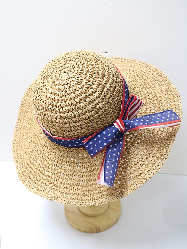 Ladies' Summer Solid Color Hollow Out Large Brim Beach Sun Hat, Pure Straw Crochet Sun Hat Suitable For Hiking