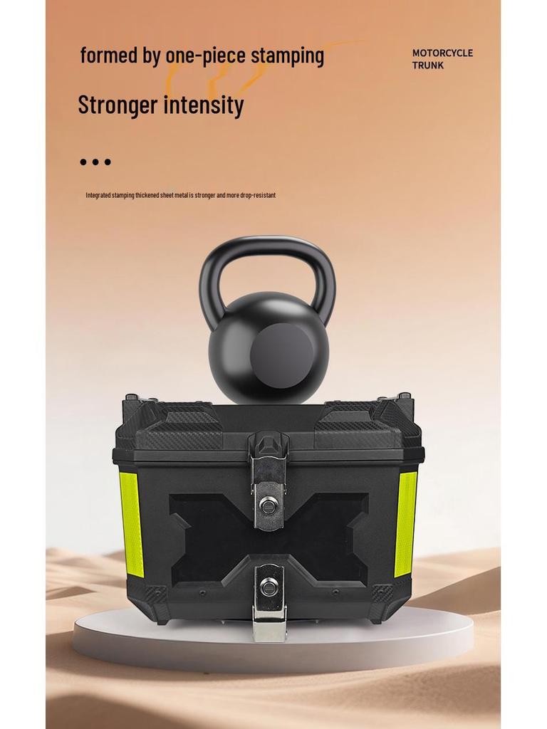 Large Capacity Electric Motorcycle Tail Box: Quick Release & High Strength Rear Storage Trunk for Scooters