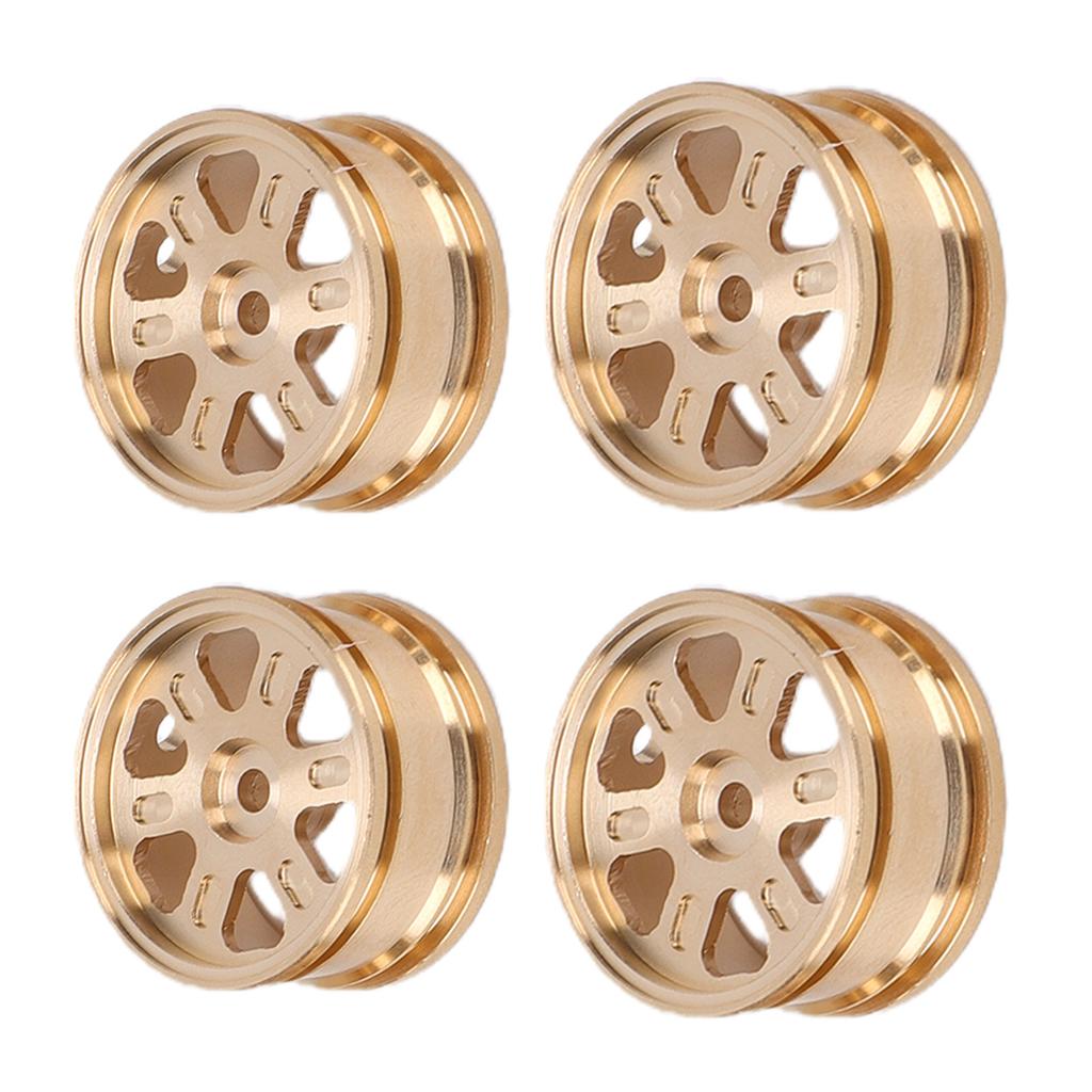 4 Pcs RC Car Wheel Rim Replacement for SCX30 1 30 RC Car 0.7 Inch Brass Wheel Rim