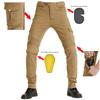 Men's Slim Fit Four Seasons Motorcycle Cargo Pants - Black, Multi-Pocket Riding Jeans