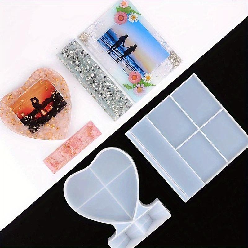 Love Heart Square Photo Frame Epoxy Mold for DIY Craft Resin Jewelry Making Silicone Mould