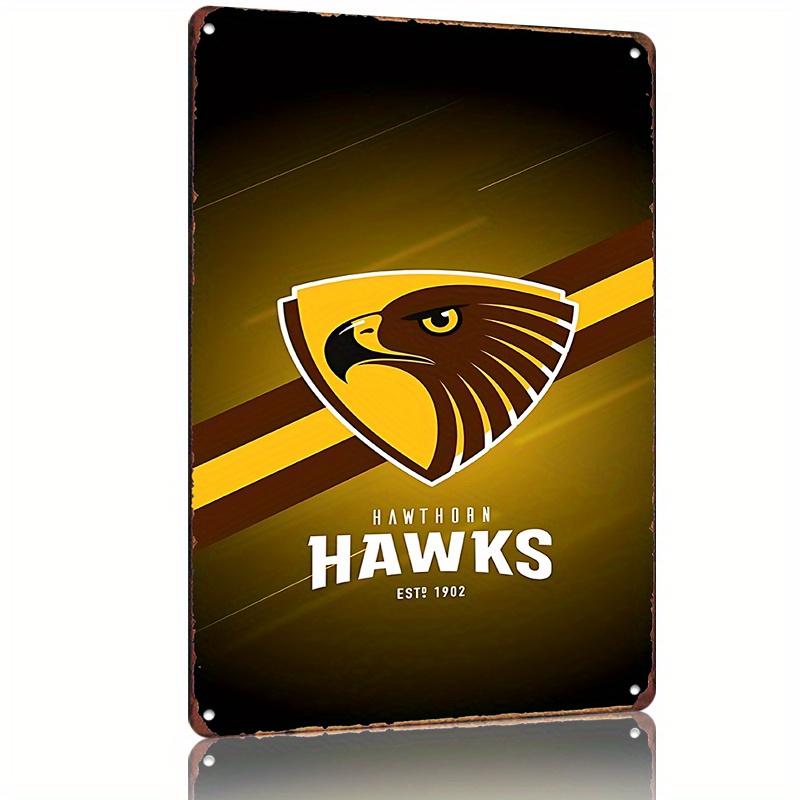 Hawthorn Hawks Fang Raptor Metal Wall Art Vintage Tin Sign Official Team Merchandise for Man Cave Bar Cafe Garage Decor