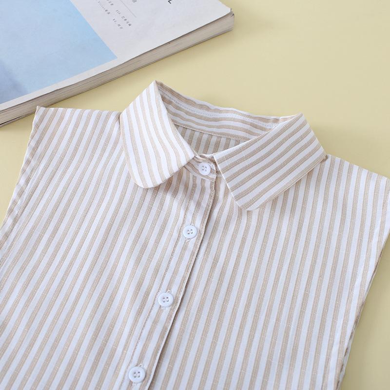 Saisonale Dekoration Falscher Kragen Damen Gestreifter Hemdkragen Baumwolle Falscher Kragen Frühling und Herbst Vielseitiger Professioneller Falscher Kragen