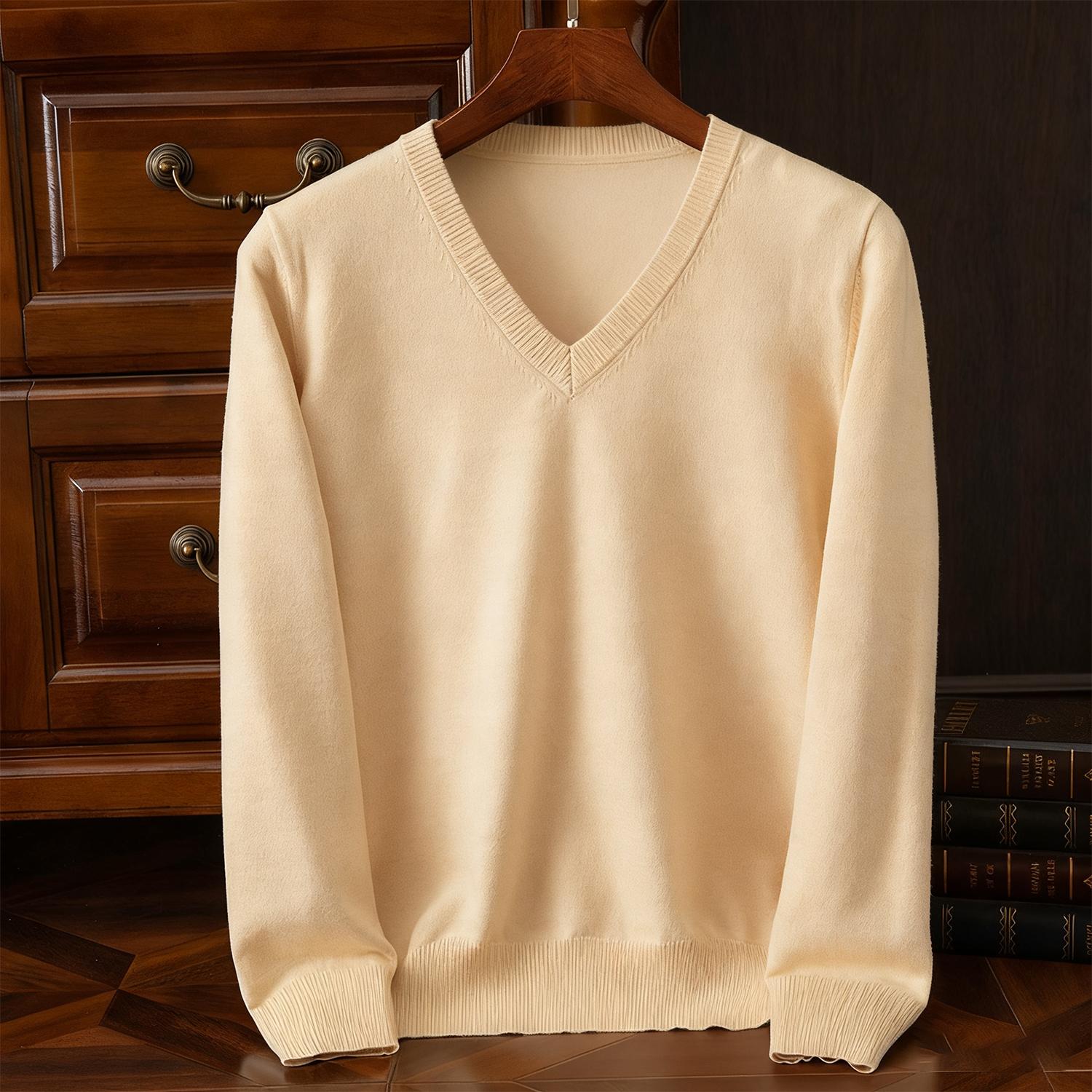 

Чоловічий жіночий високоякісний в’язаний светр осінь-зима Пуловер з V-подібним вирізом Топи з довгими рукавами Блуза Формальний одяг Сорочки Майки для чоловіків XL