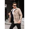 Men's Black Seasonal Lined Belted Double Breasted Trench Coat
