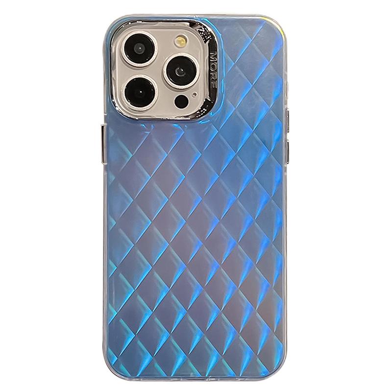 For iPhone 16 Pro Max Case Silicone+PC IMD Laser Texture Matte Phone Cover