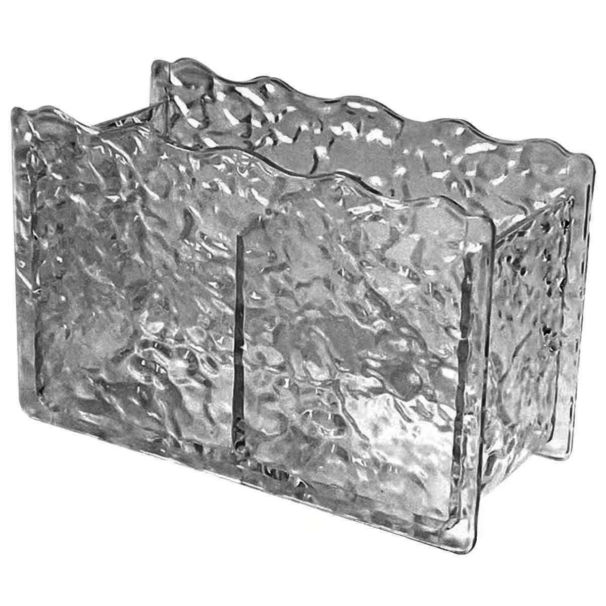 

Elegant Dual-Compartment Cosmetic & Pen Organizer: Ripple Design