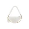 Prada Triangle Gold Metal Logo Zipper Closure Shoulder Bag Plush Women Shoulder Bag White 1BC543_2EC9_F0009_V_ZOO