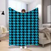 Houndstooth Patterned Blanket Microfiber Flannel Cover Blanket Bedroom Living Room Sofa Soft And Comfortable Home Decoration