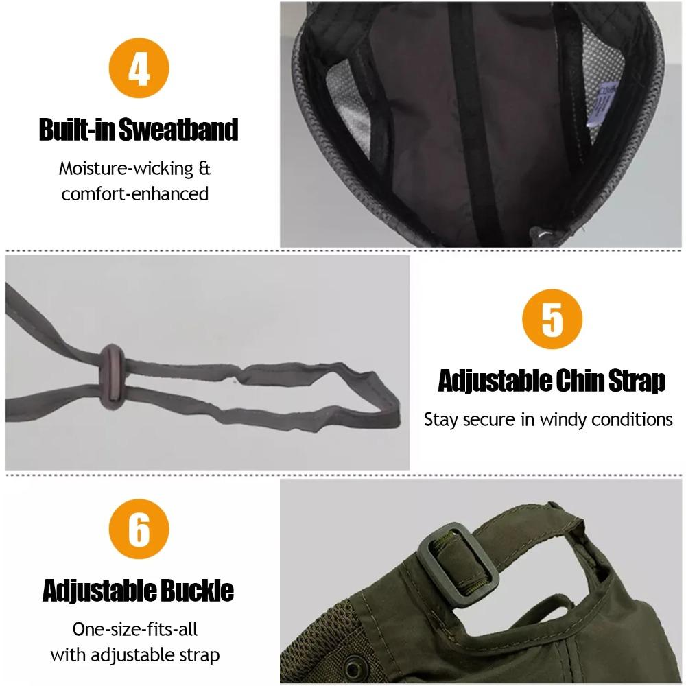 Sun Hat with Neck Flap Face Mask, Foldable Fishing Hat for Men Women Sun Protection Baseball Cap