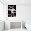 Sexy Blonde Cowgirl Tin Sign - Western-Inspired Rustic Industrial Style Metal Poster with Tied Shirt & Tattoos for Bar Home Wall
