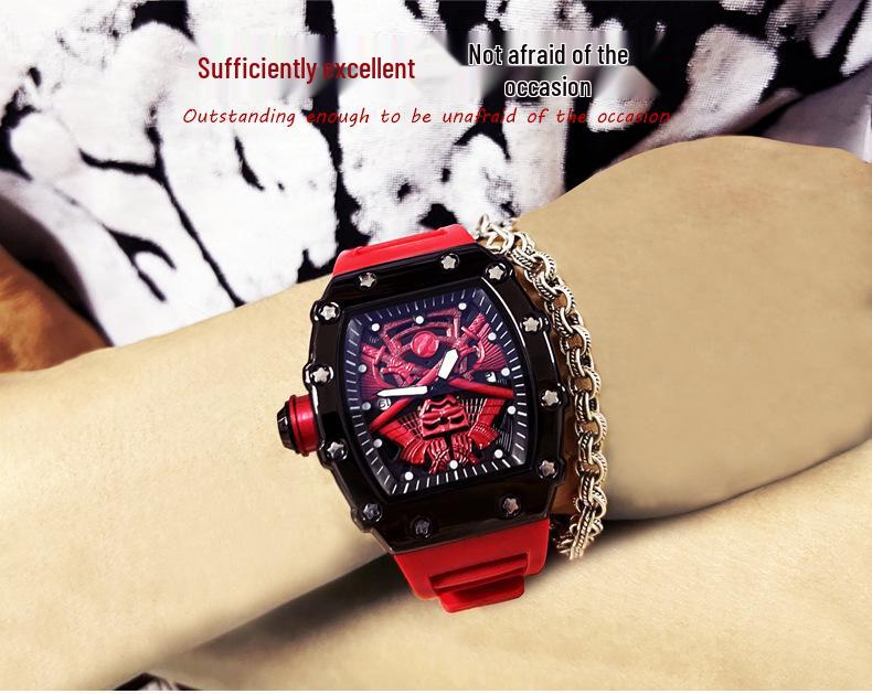 Samurai Luminous Waterproof Sports Watch - Men's Barrel Shape with Calendar