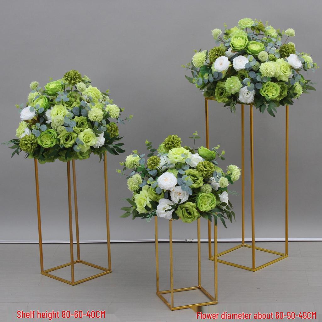 Simulated Silk Floral Arrangement: Round Flower Ball for Aisle, Table, or Wedding Stage Decoration.