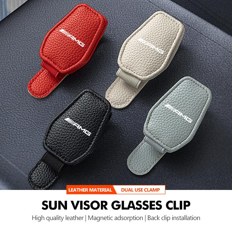 BLZ3 Car Glasses Clip Sunshade Storage Clip Sunglasses Organize For Mercedes Benz AMG W204 W205 W203 W211 W201 W210 W108 W124 W126