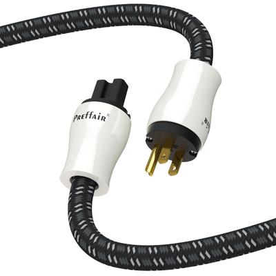 Preffair 10AWG Audio Power Pure Copper OFC AC Power IEC320 Durable Audio Power Cord for Home AV Power and Sound Systems Cable, 3-Pin 125V/15A Cord,