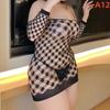 Womens Hot Sexy Fishnet Lingerie Mesh Mini Dress Crotchless Bodystockings Bodysuit Tights Sexy Dress Costume Outfits Lace Lingerie