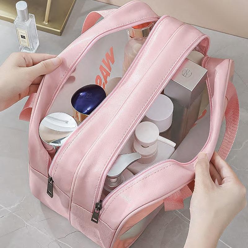 Portable Women's Wet & Dry Wash Bag - Large Capacity Travel Makeup and Cosmetic Storage