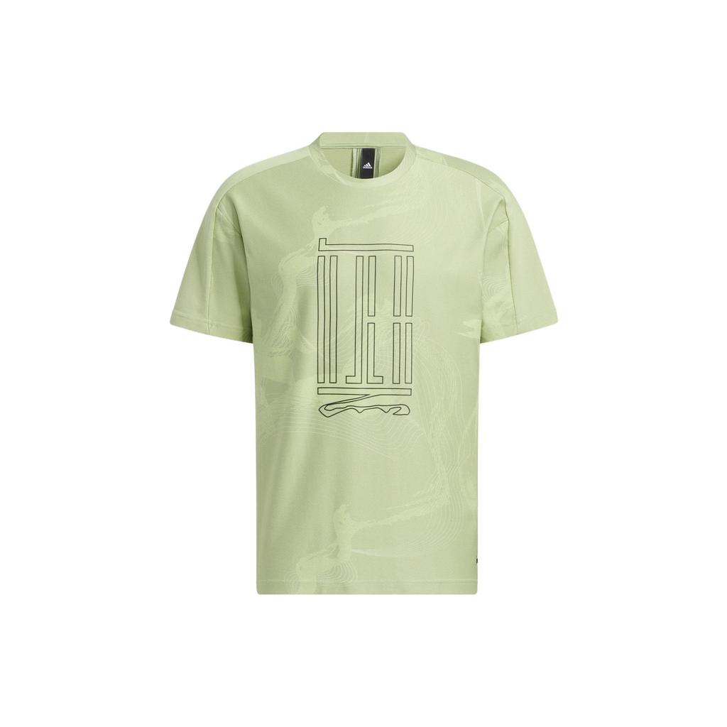 Adidas Sport Short Sleeve T-shirt Men Tops Acid-Green HE5147