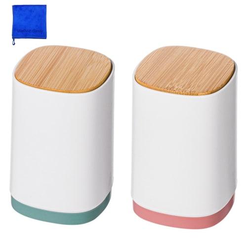 

Wellvie One-Push Toothpick Holder, Stylish, Set of 2, Push-Type Toothpick Holder, Toothpick and Interdental Brush Holder, Simple Design for Desktop St