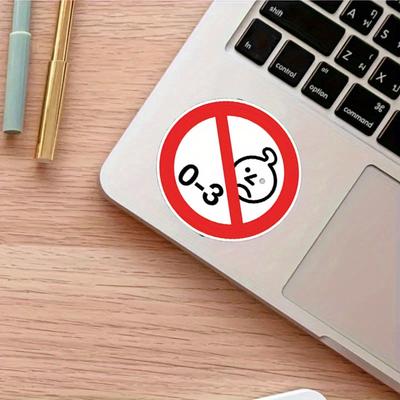 Sticker Warning, 100 Stickers Warning 0-3 Warning Labels,  Durable for Laptop, Car, Luggage, Skateboard & More - Perfect for Teens, Adults