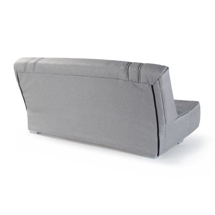 COMFORT BULTEX Sofa Bed - Grey Fabric + Pink Decorative Cushions - L193 X D95 Cm