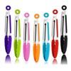 9-inch Silicone & Stainless Steel Kitchen Tongs, 15-Pack