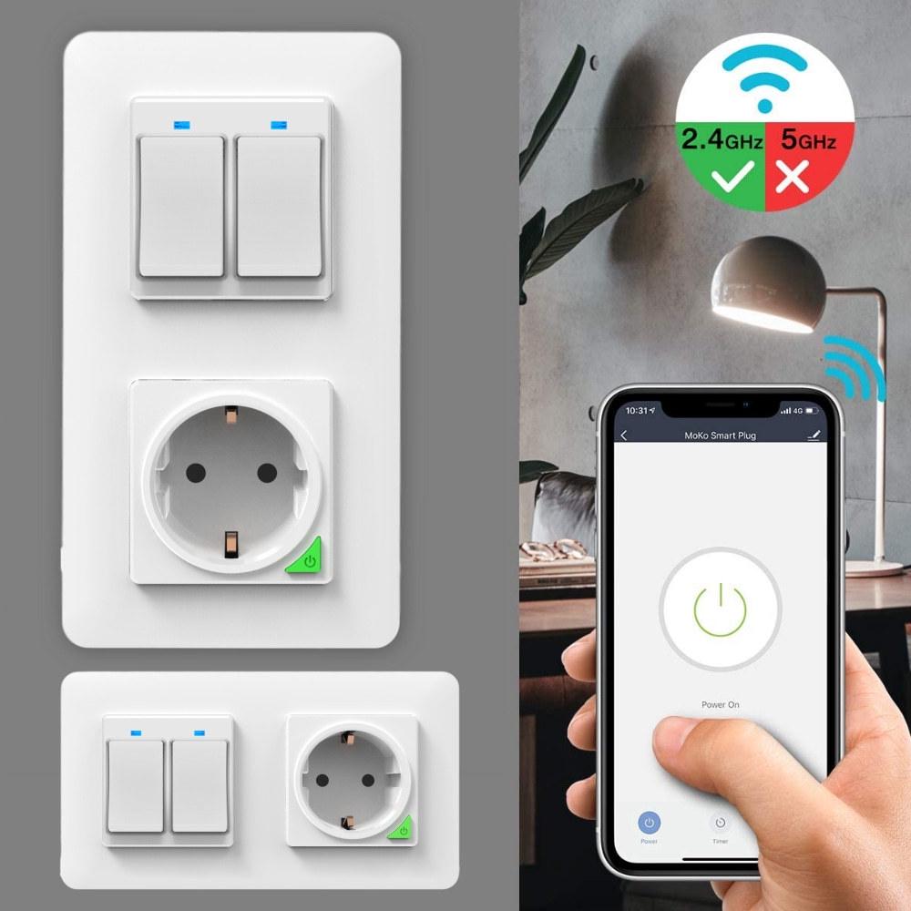 EU Standard 120 Tuya Wireless Two-Way Alexa Wall Switch