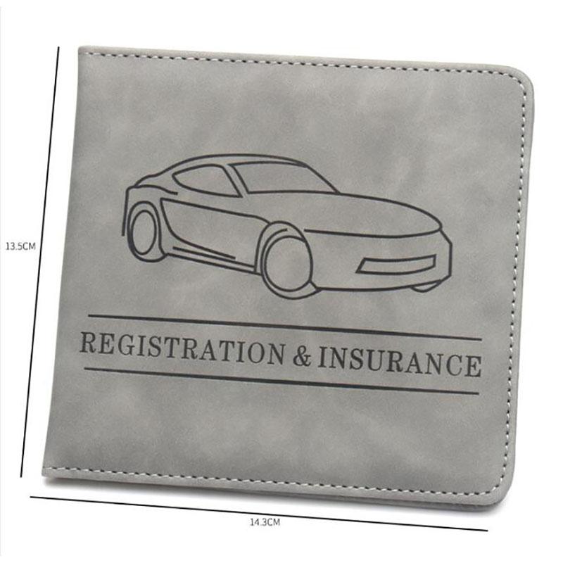 Car Registration And Insurance Holder Car Accessories Vehicle Glove Box Car Organizer Car Essential Document Card Wallet