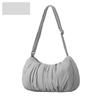 Niche Design Pleated Underarm Bag Fluffy Clip Cotton Crescent Shoulder Crossbody Bag Nylon Saddle Bag