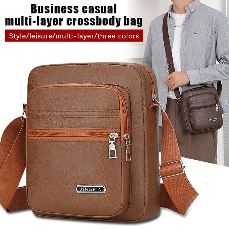 Man Messenger Bag Business Leather Bags Fanny Pack Men'S Genuine Leather Crossbody Shoulder Bags High Quality Tote