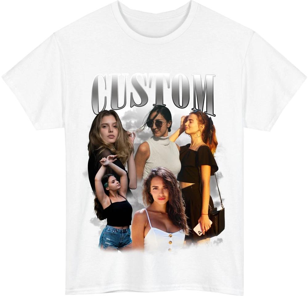 Personalised Bootleg TShirt Custom Name And Photos Birthday Party Gift Tee Top