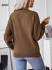 Women Chunky Cable Knit Oversized Pullover Sweater Crew Neck Long Sleeve Solid Color Casual Woven Tops Fall