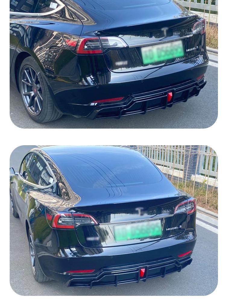 Tesla Model 3 Black Warrior Σπόιλερ Χειλιού Πίσω με Φως