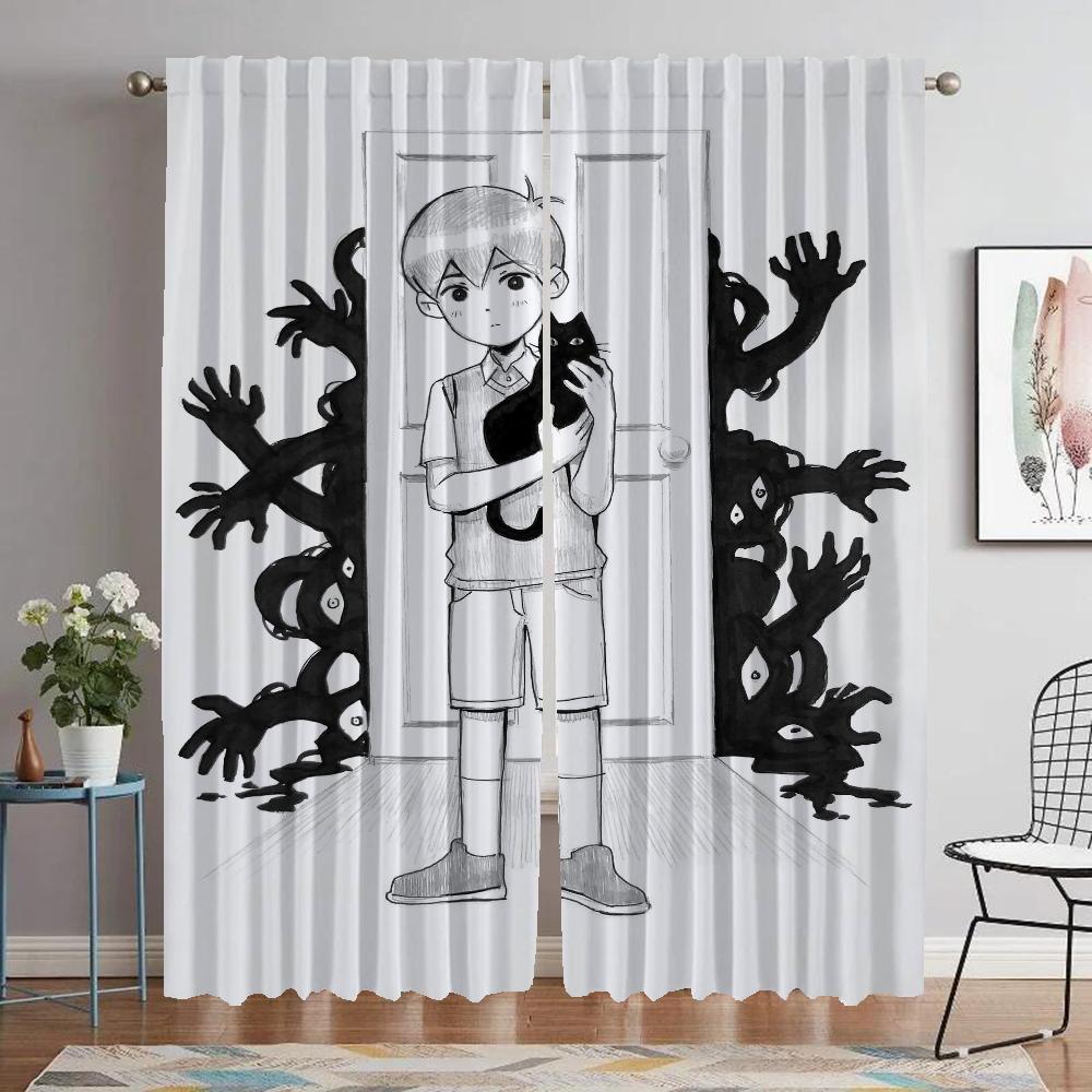 Living Room Space Lightblocking Drape Sheer for Bedroom Home Interior Draperies 2 Panels Divider Covers Child for Omori Cooking Room Draperies