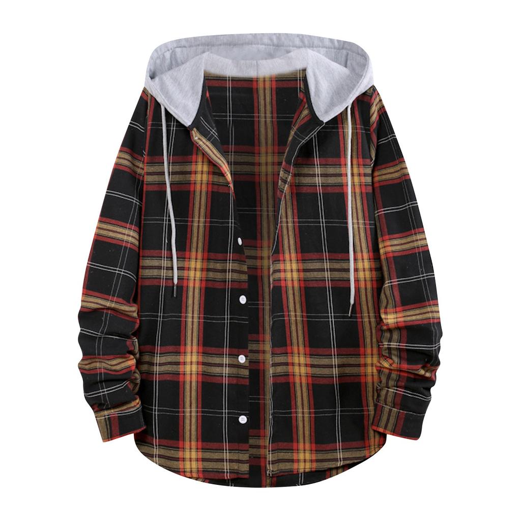 Style Son Hooded Shirt Men's Style Loose Long Sleeve Top