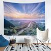 Mountain Tapestry Colorful Sunset Reflection Tapestry Nature Meadow Tapestry Wall Hanging for Bedroom Living Room Dorm Decor