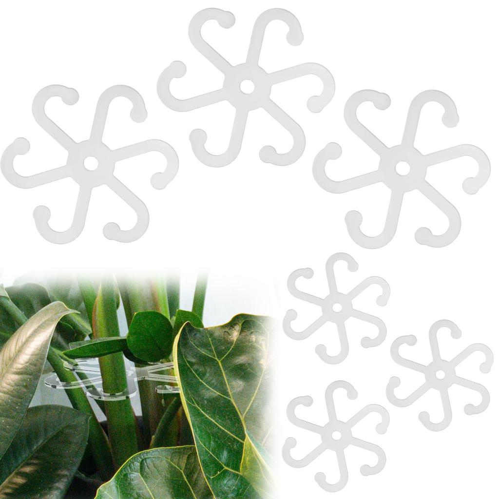 6pcs Plant Stem Support Stem Holder with Holes Acrylic Plant Trellis Stakes Plant Stabilizer Leaf Holder and Climbing Rack