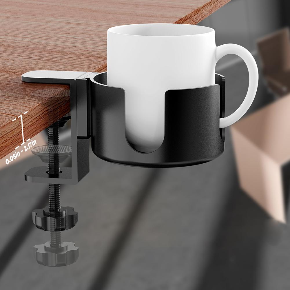 Adjustable Anti Spill Office Desktop Mug Rack with Metal Clamp for Water Bottles and Coffee Cups Storage