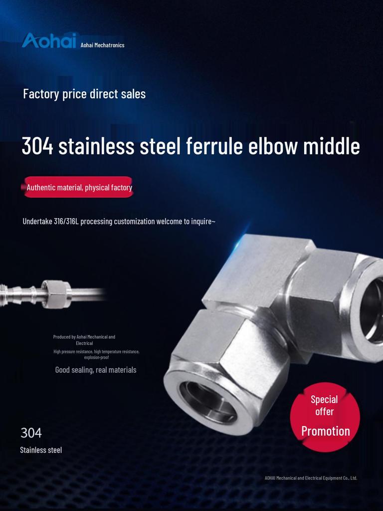 Koleno 90° z nerezové oceli 304, ferulové šroubení