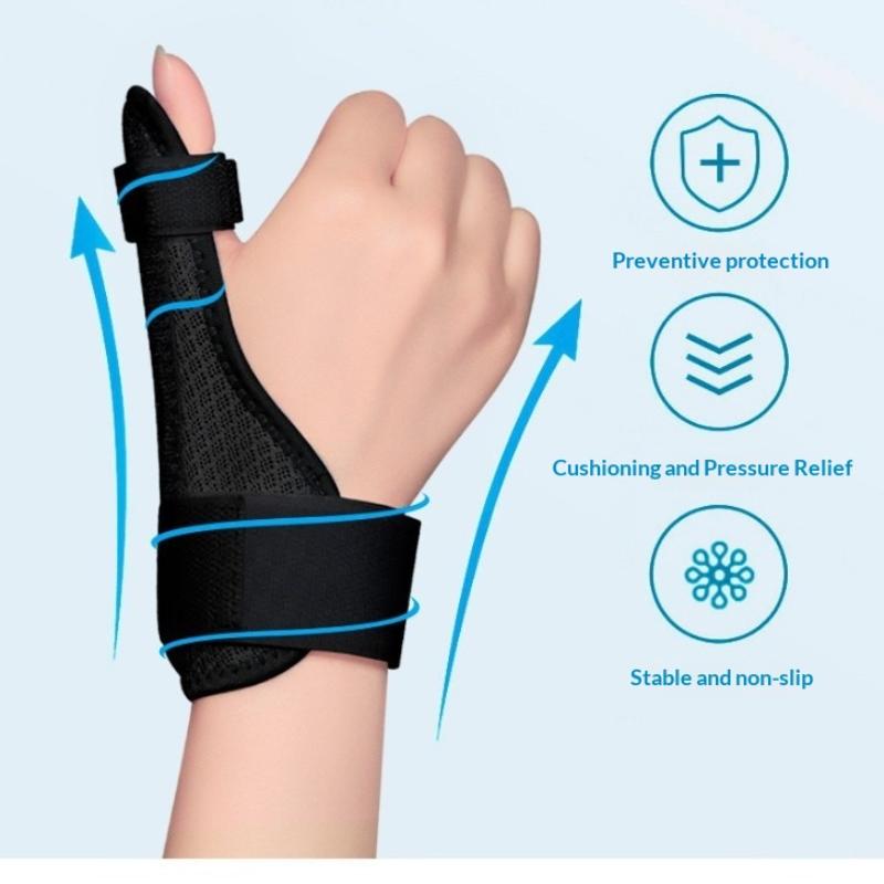 Polyester Wrist Guard Grey Black Adjustable Protective Immobilizer For Thumb Splint Fractures Unisex