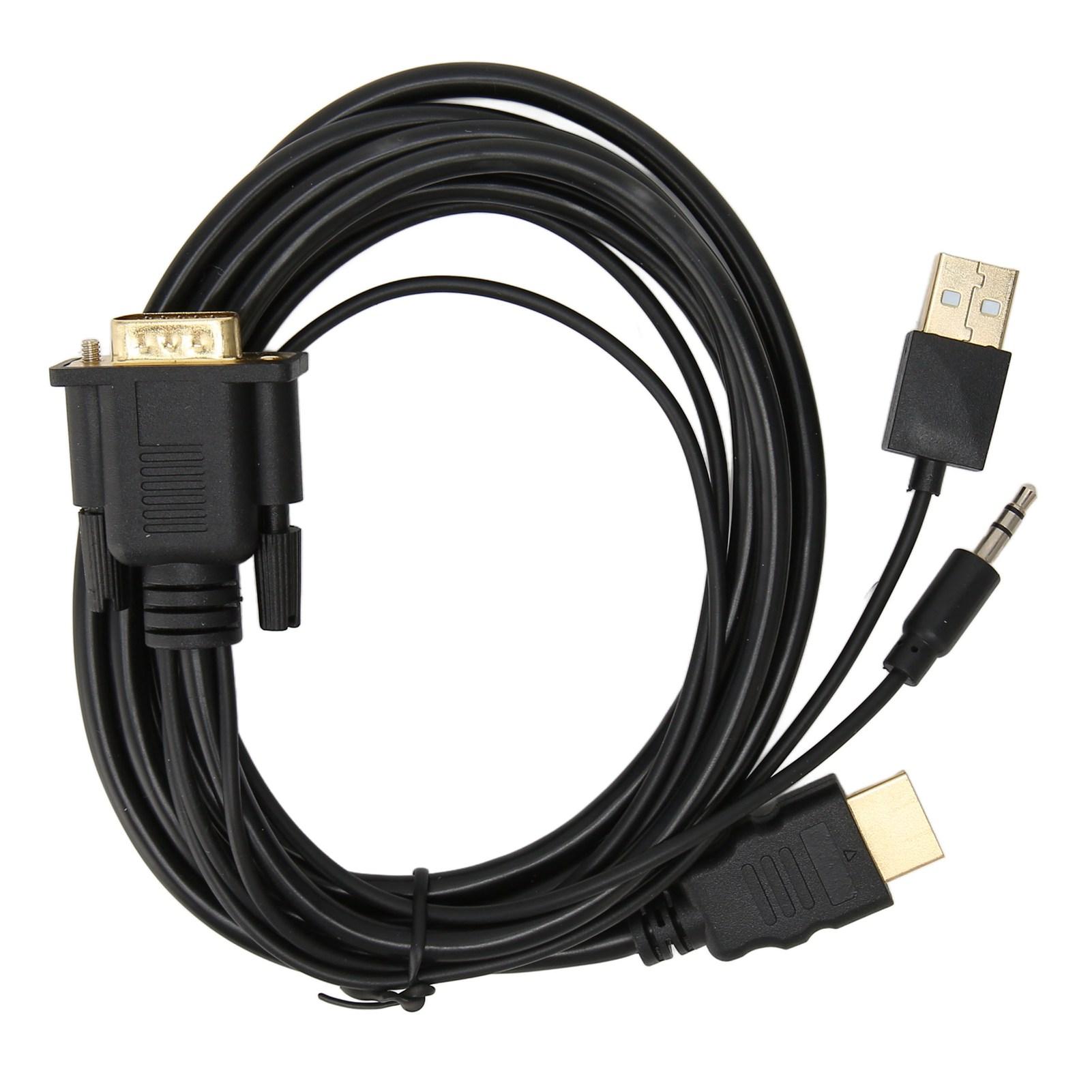 

VGA to HD Multimedia Interface Adapter 1080P Video Converter Cable with Sound and Power Supply for Laptop PC Monitor