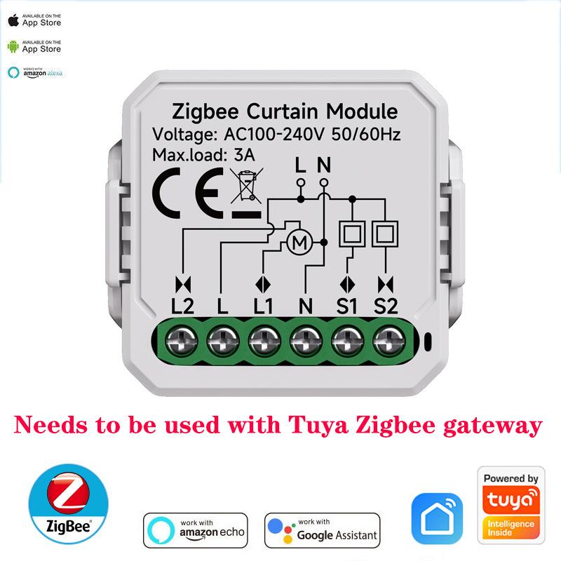 Tuya Smart WiFi Zigbee Curtain Switch Module Connected Roller Shutters Blind Motor Smart Life APP Works with Alexa Google Home