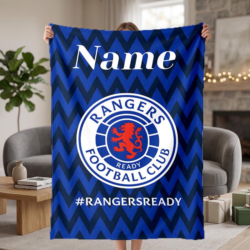 Rangers Fc Custom Flannel Blankets Soft Warm Cozy Throws for Home Decor Holiday Gifts